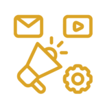 Gold Social Media Marketing Icons