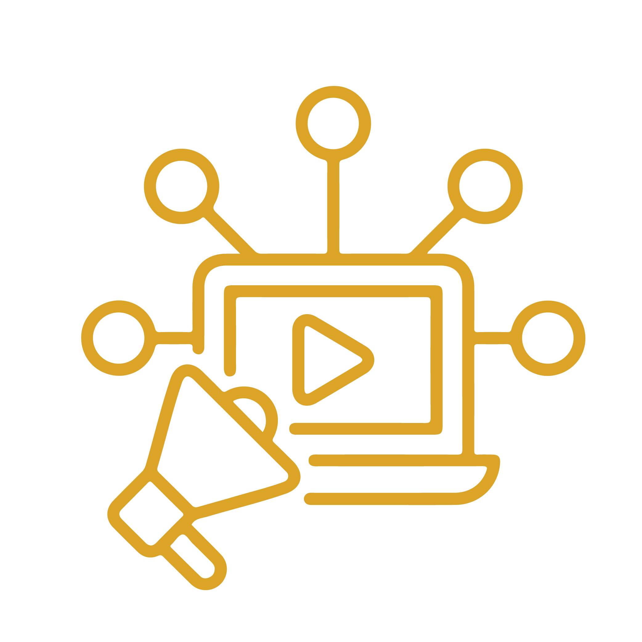 Gold Video Content Marketing icon