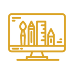 Gold Web Design Development Icon